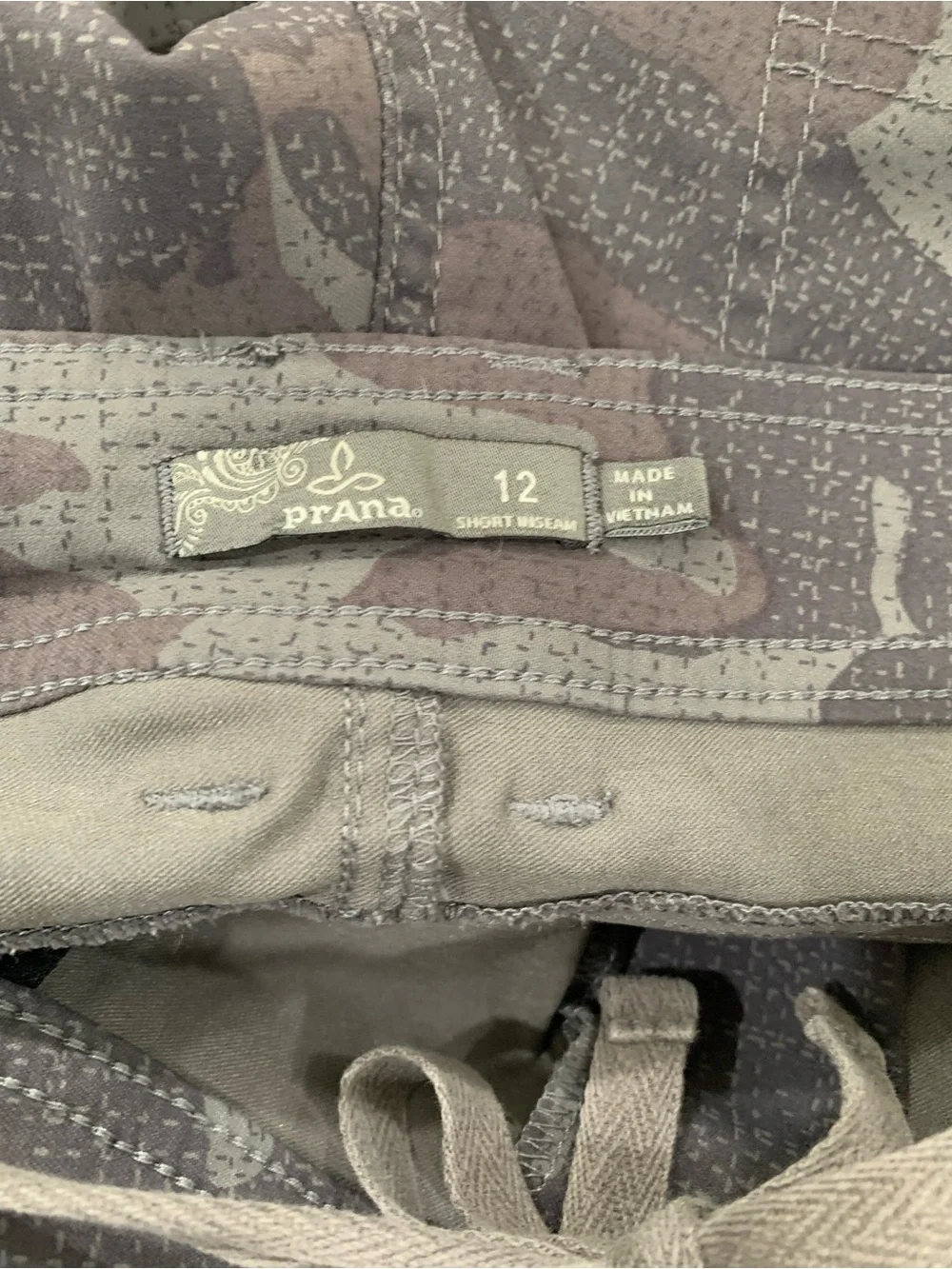 Prana size 12 Camouflage Nylon Blend Straight Leg Pants Hiking